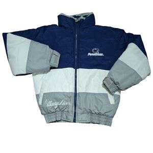 Vintage 90s Penn State Nittany Lions Puffer Jacket Coat Turbo Medium Hooded